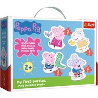 Trefl - Puzzle personaje Simpatica Peppa pig , Puzzle Copii , Baby Clasic, piese 18