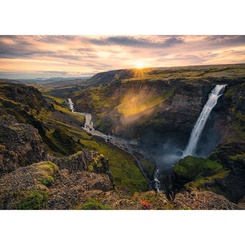Ravensburger - puzzle peisaje cascada haifoss islanda puzzle adulti, piese 1000