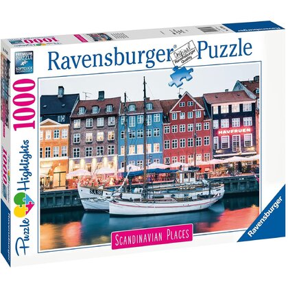 Ravensburger - Puzzle orase Copenhaga Danemarca , Puzzle Copii, piese 1000