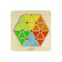 Masterkidz - Puzzle din lemn Hexagon colorat , Puzzle Copii, piese 18 - 1