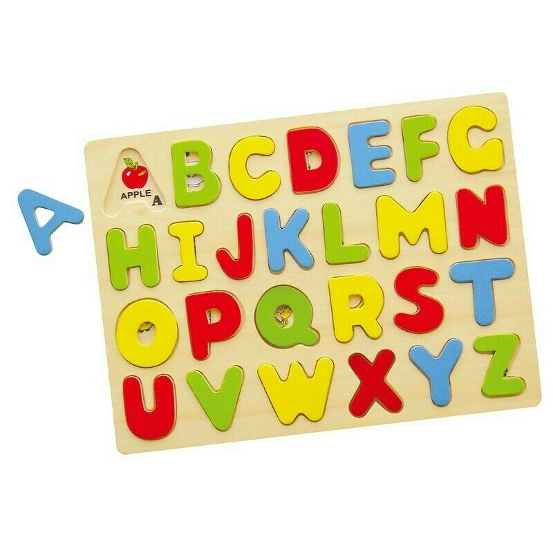 Viga - puzzle din lemn litere mari de tipar , puzzle copii, piese 26