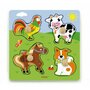 Viga - Puzzle din lemn Animale de la ferma , Puzzle Copii , Cu manere, piese 4 - 1