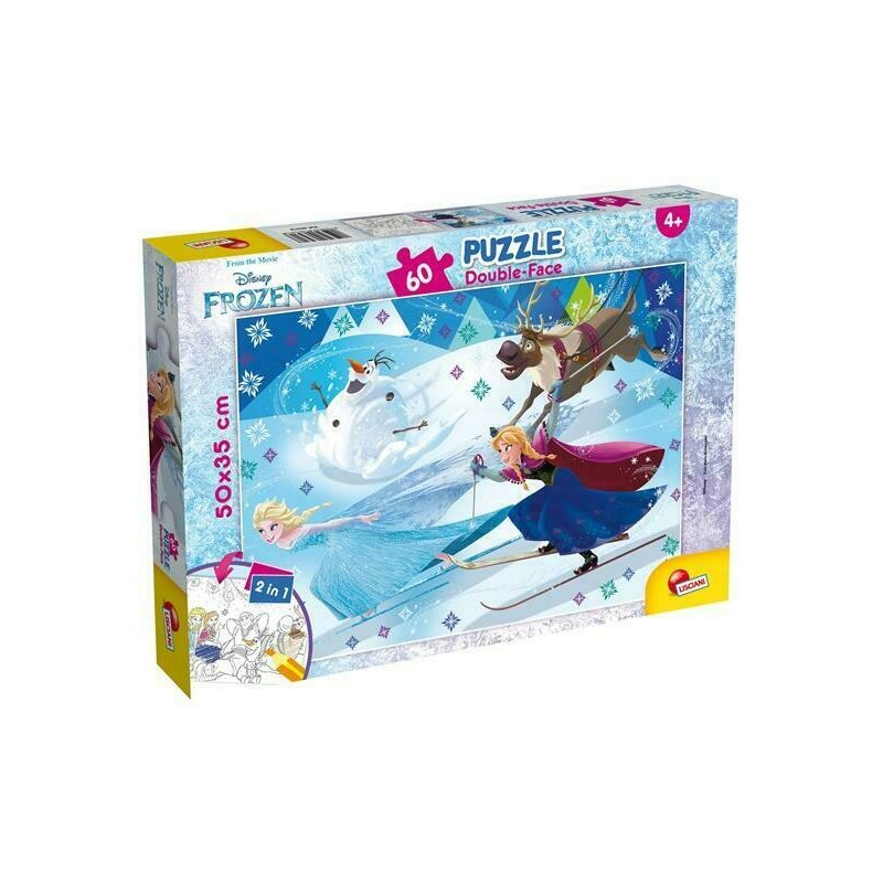 Puzzle personaje Frozen la schi , Puzzle Copii , De colorat, piese 60