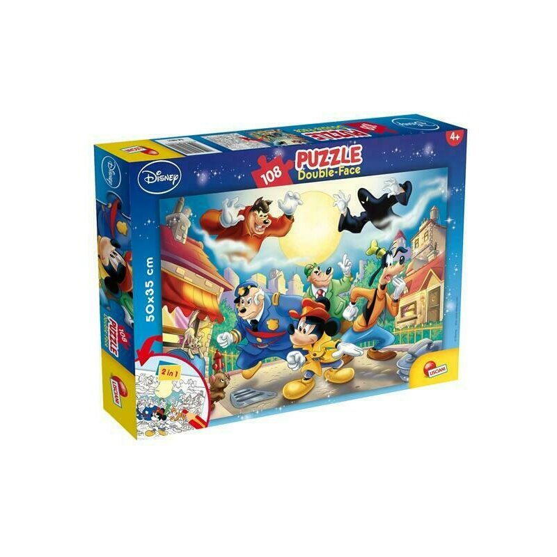 Puzzle personaje mickey detectivul , puzzle copii , de colorat, piese 108