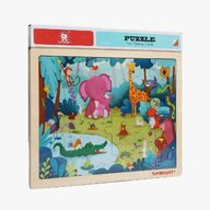 Topbright - Puzzle din lemn Animalute jucause , Puzzle Copii, piese 24