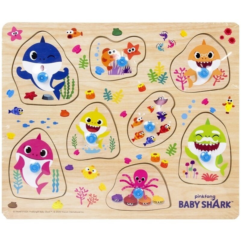 Play by play - puzzle din lemn baby shark, 22 x 26 cm