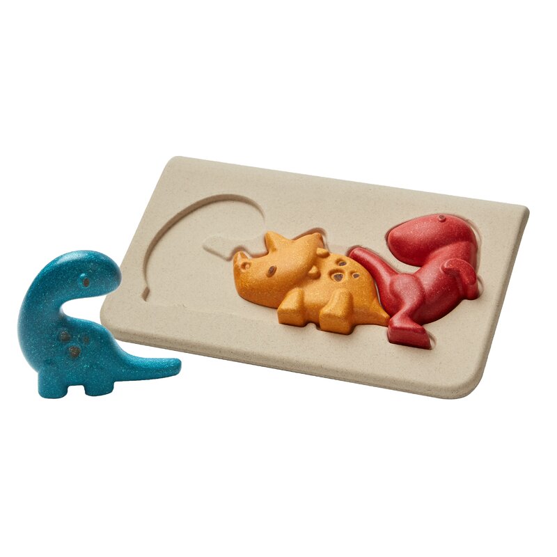 Plan toys - puzzle din lemn cu dinozauri