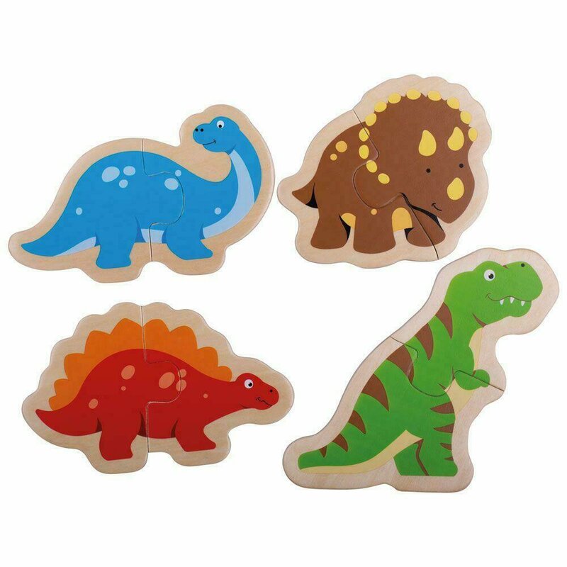 Bigjigs - puzzle din lemn, dinozauri