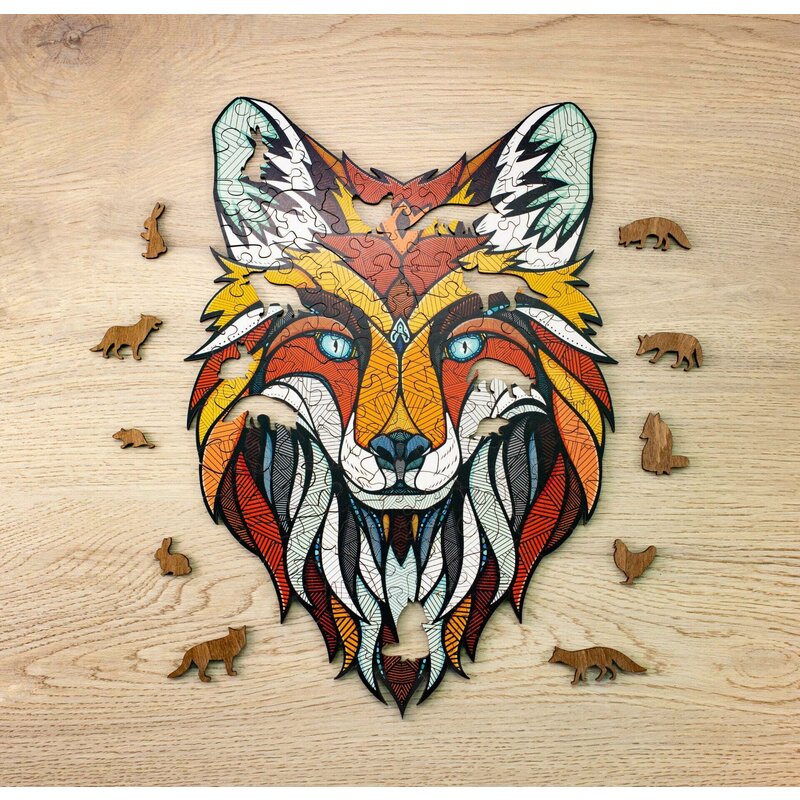 Ewa - puzzle din lemn, fox, 141 piese @