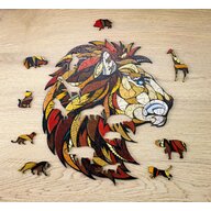 EWA - Puzzle din lemn, Lion, 100 piese @ 