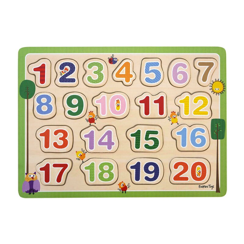 Barbo toys - puzzle din lemn - numar de la 1 - 20