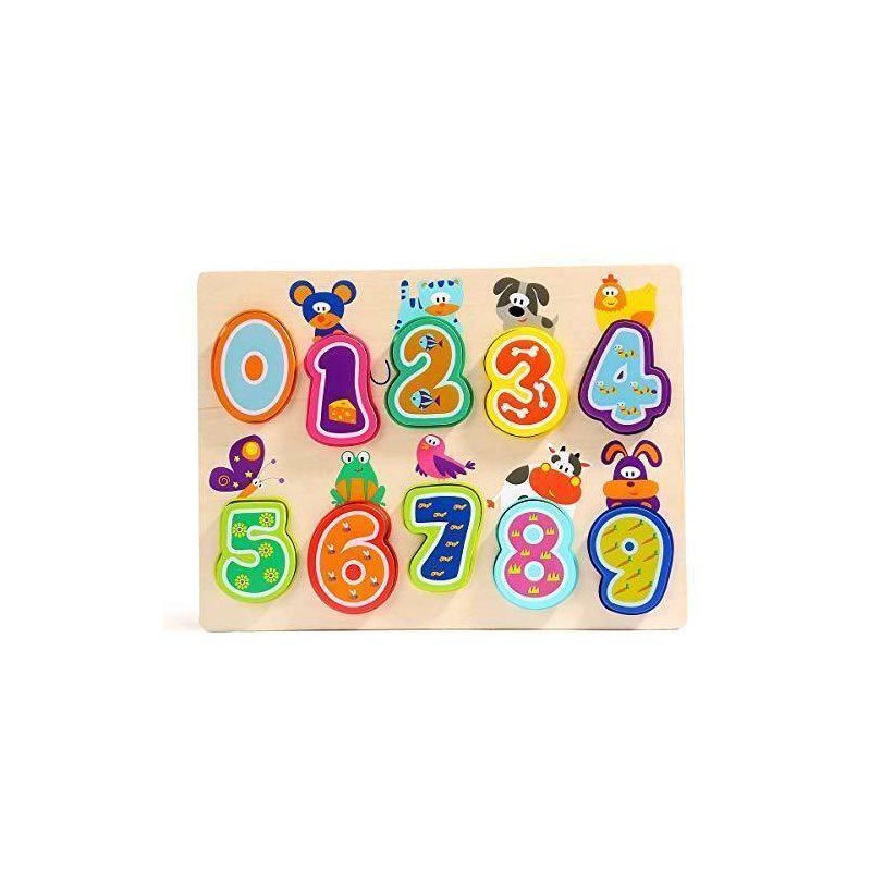 Topbright - puzzle din lemn numere si animalute
