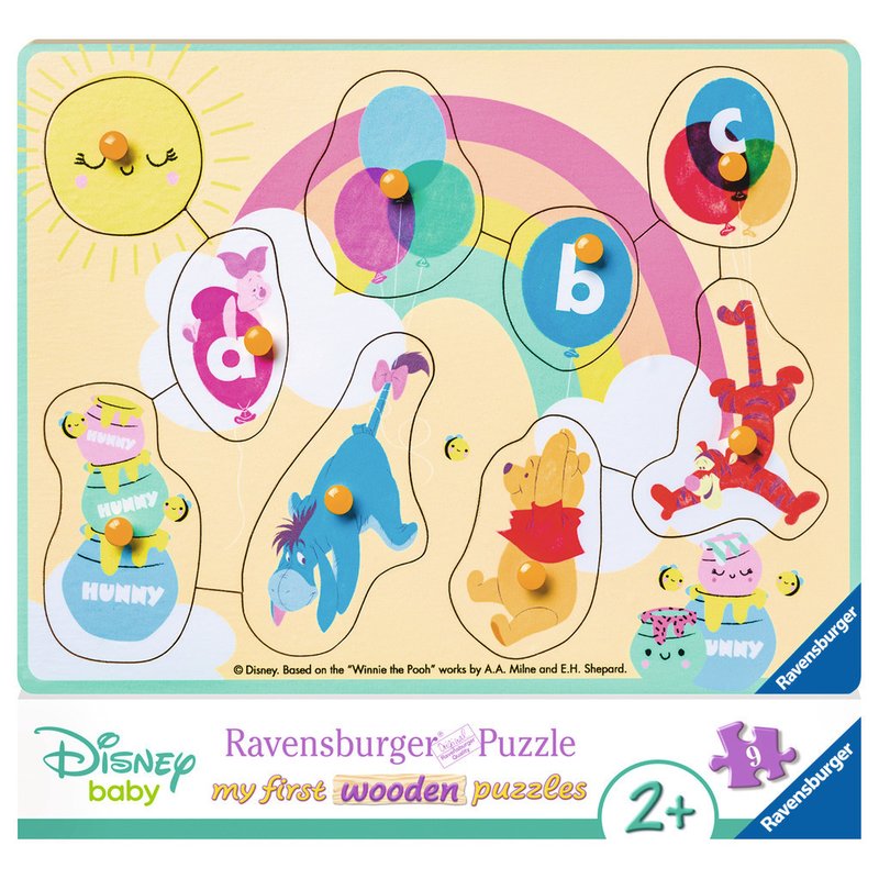 Ravensburger - puzzle din lemn winnie, 9 piese