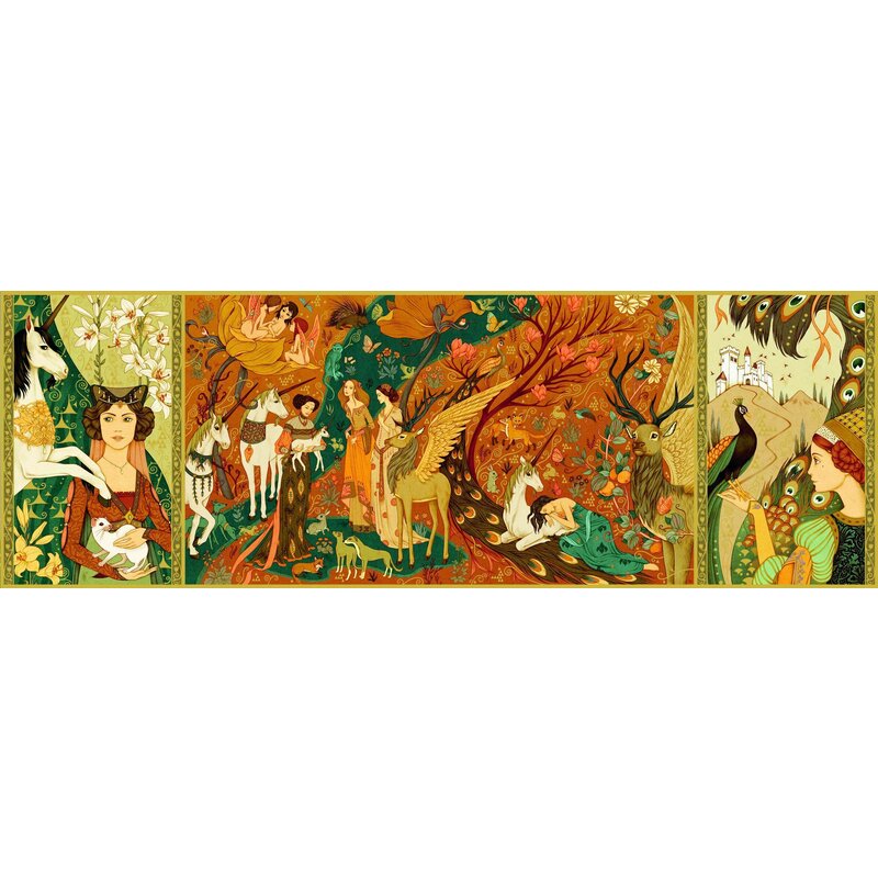 Djeco - puzzle personaje gradina cu unicorni , puzzle copii, piese 500