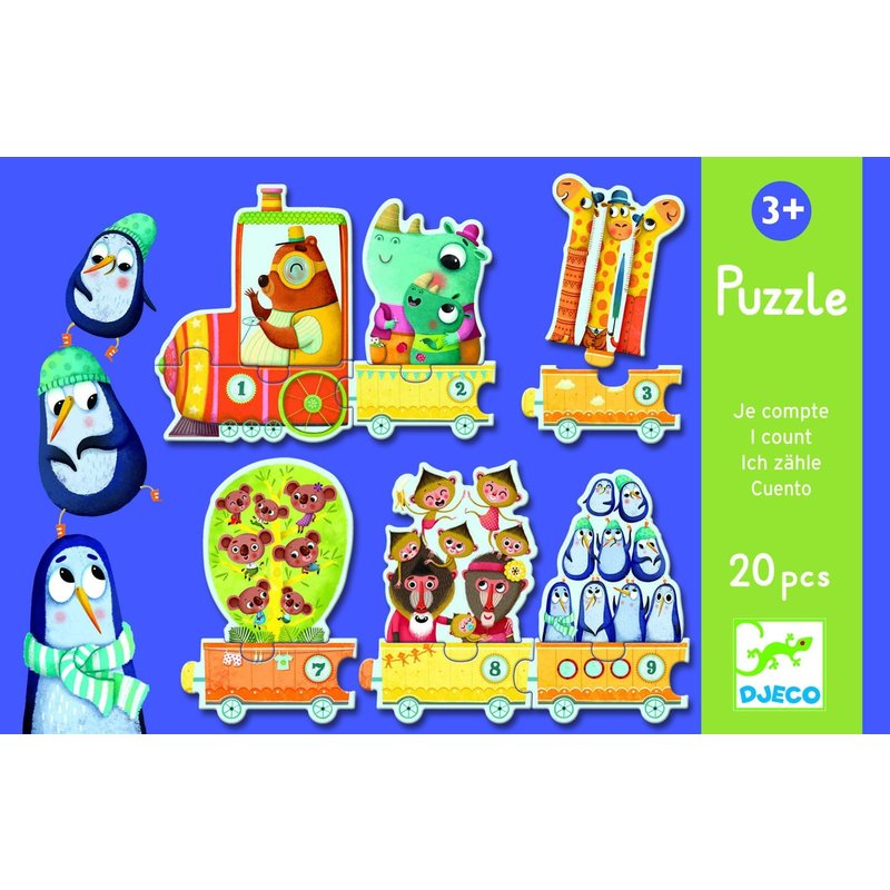 Djeco - puzzle trenuletul cu animale numarate