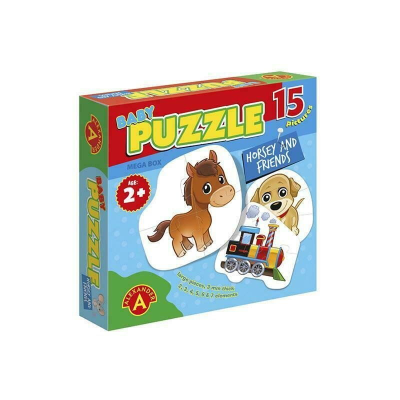 Alexander toys - puzzle educativ calutul si prietenii , puzzle copii , mega box, 15 imagini