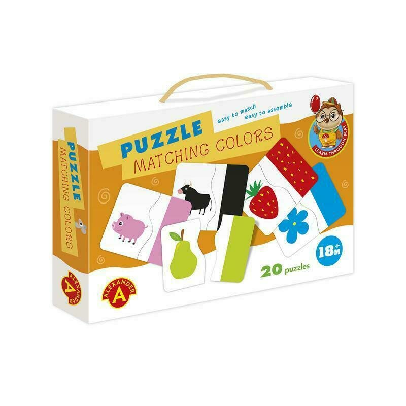 Alexander toys - puzzle educativ potriveste culorile , puzzle copii , 20 imagini, piese 40