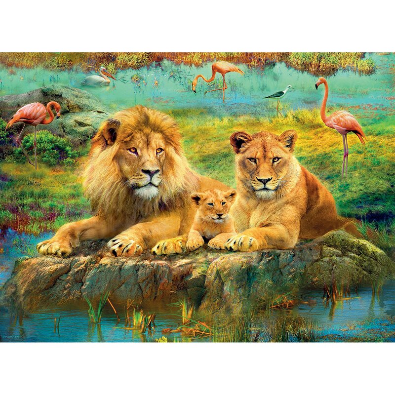 Ravensburger - puzzle animale familie de lei puzzle copii, piese 500