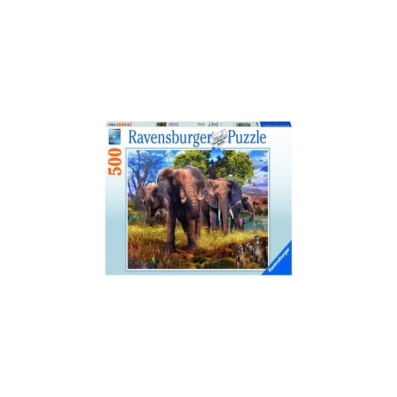 Ravensburger - puzzle familie elefanti, 500 piese