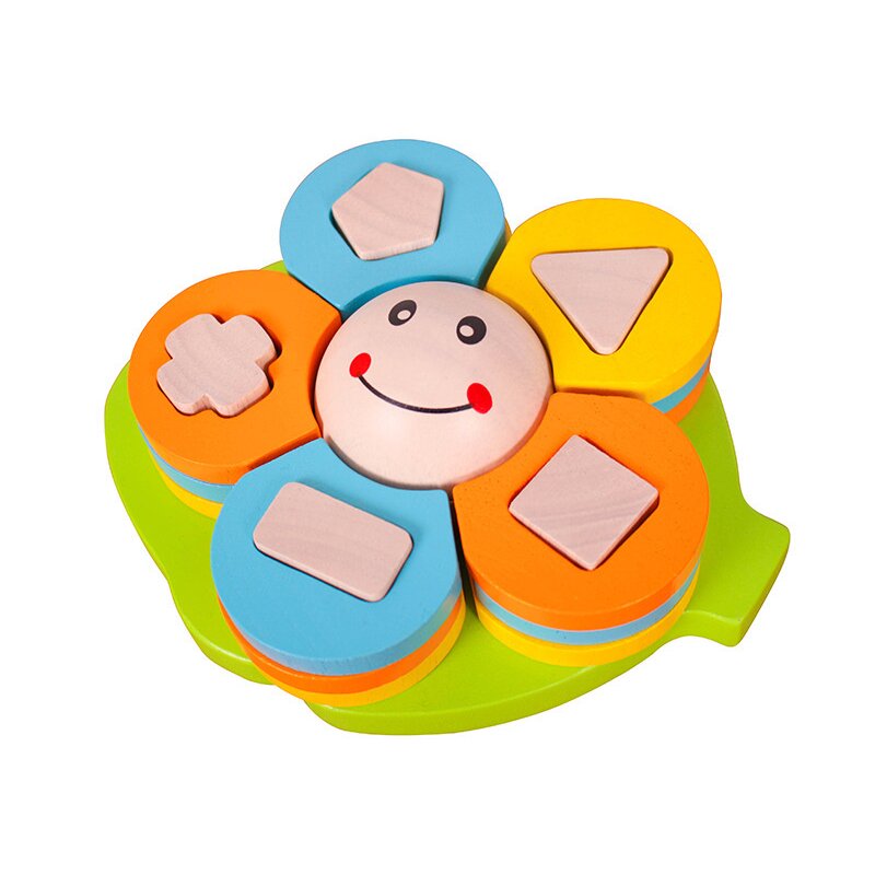 Commotion - puzzle din lemn floare geo puzzle copii, piese15