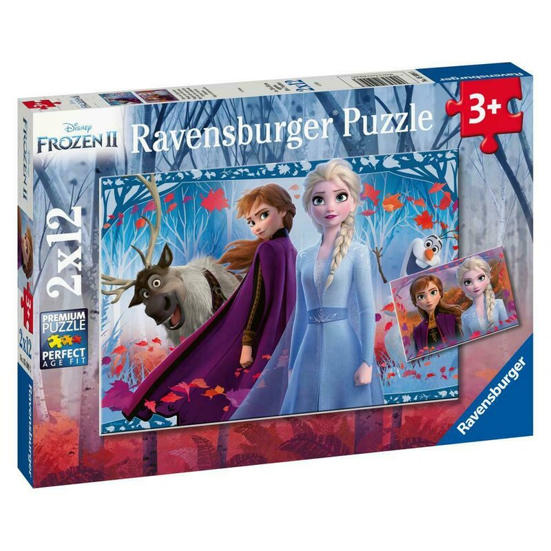 Ravensburger - puzzle frozen ii, 2x12 piese