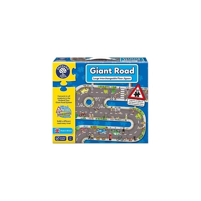 Orchard toys - puzzle gigant de podea traseu masini, 20 piese