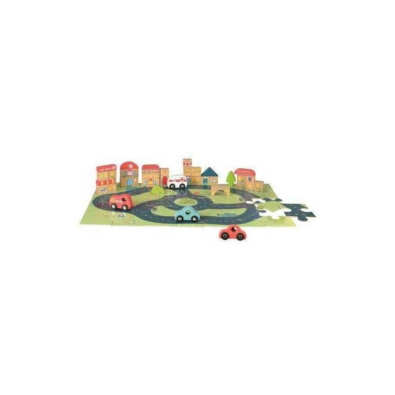 Egmont toys - puzzle de podea oras , puzzle copii , cu vehicule si cuburi, piese 60