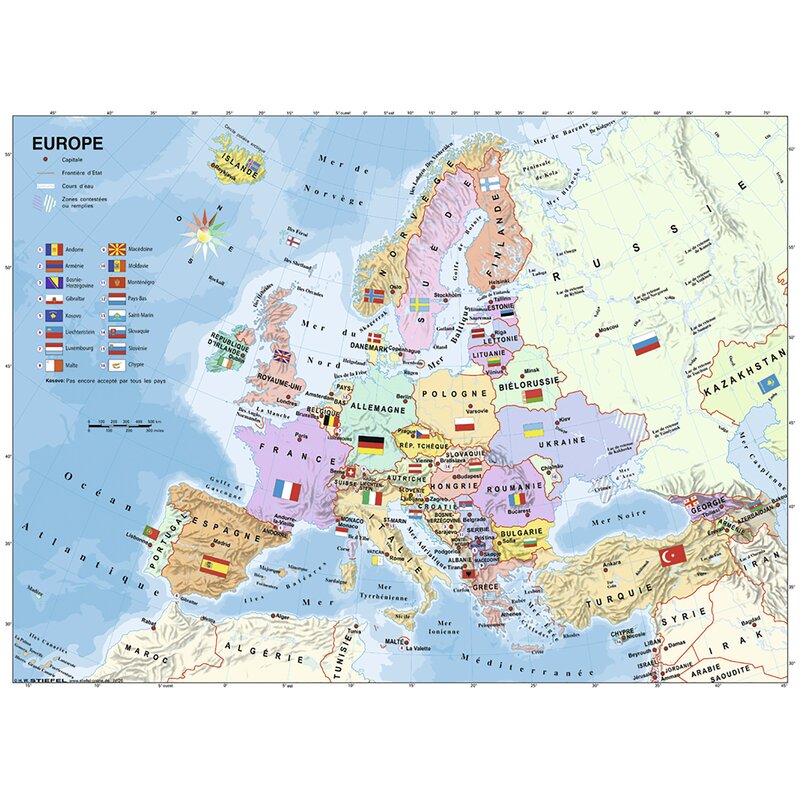 Ravensburger - Puzzle educativ Harta Europei Puzzle Copii, piese 200