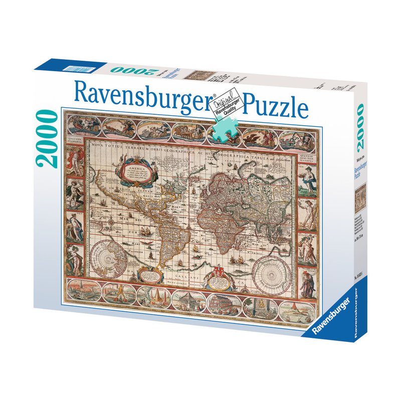 Ravensburger - puzzle harta lumii 1650, 2000 piese
