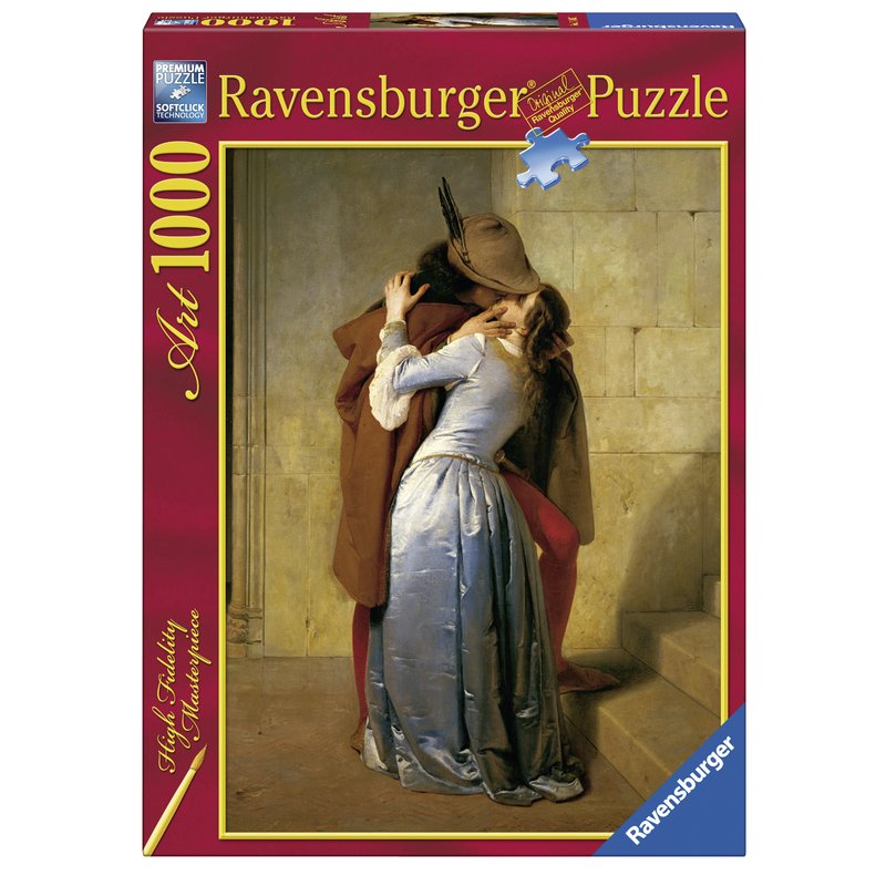 Ravensburger - puzzle hayez: sarutul, 1000 piese