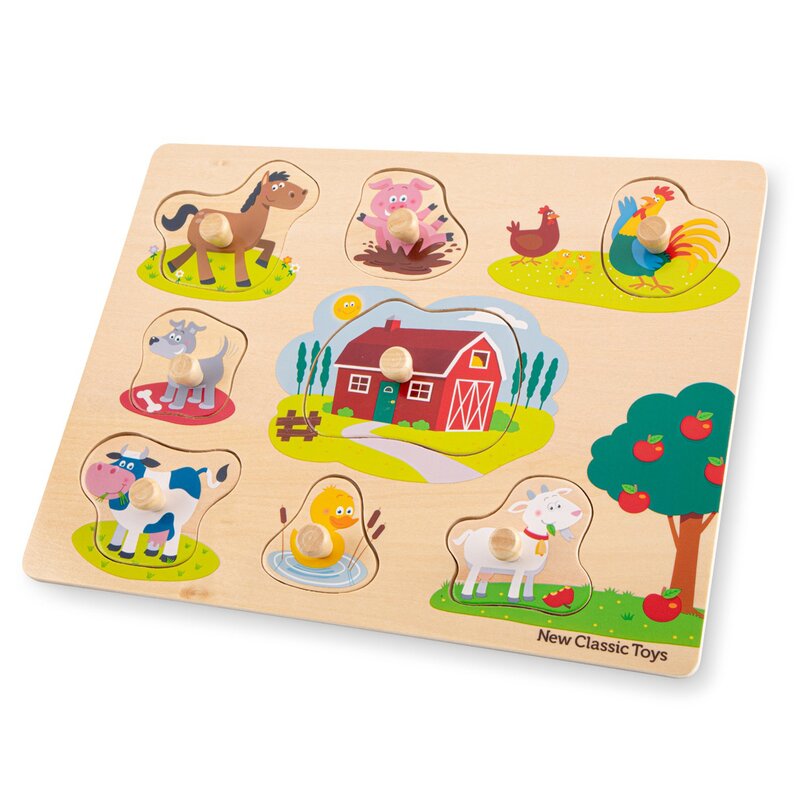 New classic toys - Puzzle din lemn Ferma Puzzle Copii, piese9