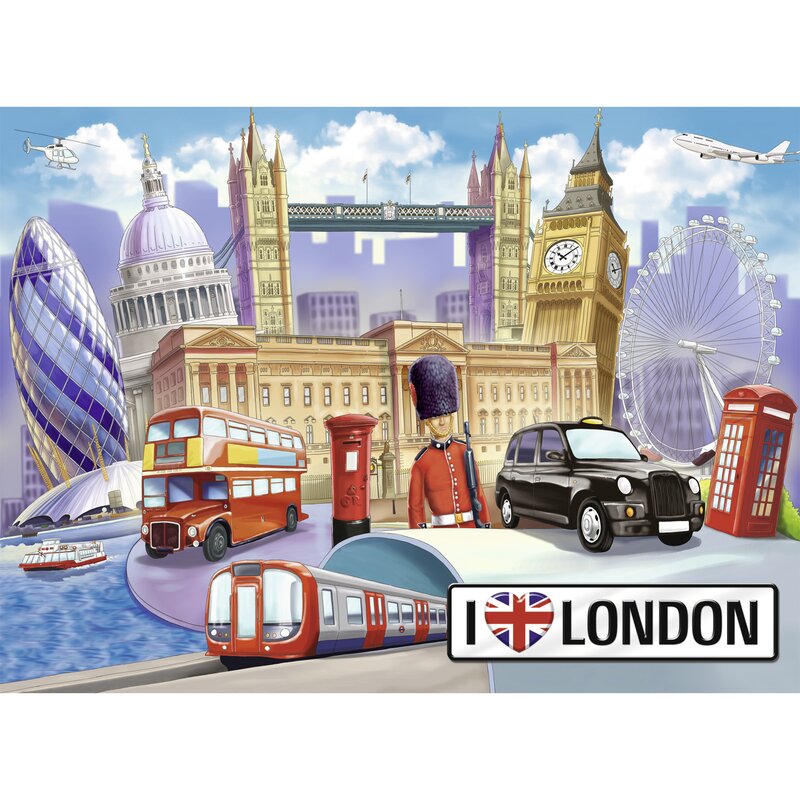 Ravensburger - puzzle orase londra puzzle copii, piese 100