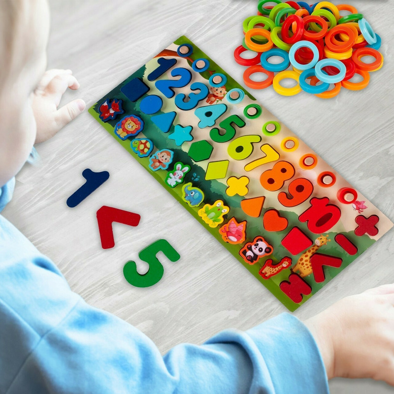 Puzzle malplay din lemn cu forme de numere