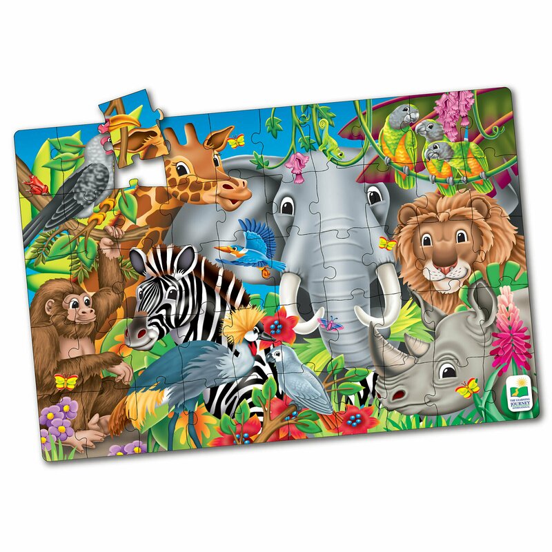 The learning journey - puzzle de podea animalele lumii mare puzzle copii, piese 50