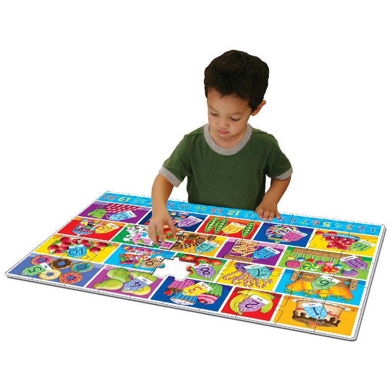 THE LEARNING JOURNEY - Puzzle de podea Numere Mare, In limba engleza Puzzle Copii, piese 50