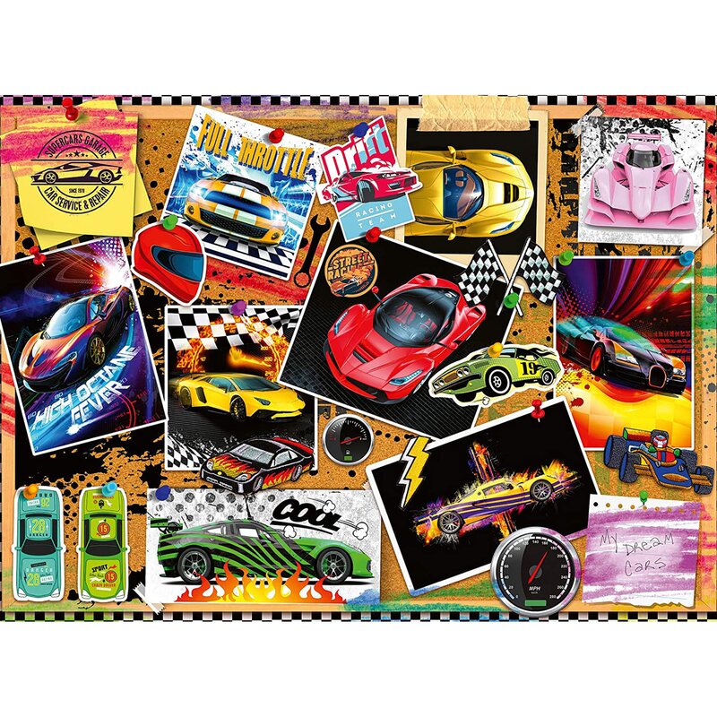 Ravensburger - puzzle vehicule masini de curse puzzle copii, piese 100