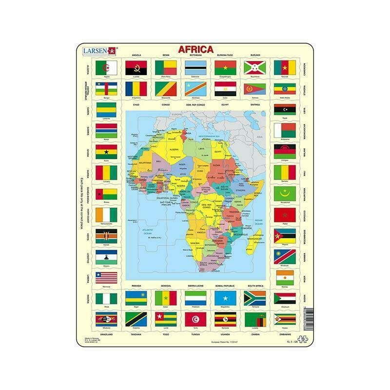 Larsen - puzzle maxi africa cu steaguri (limba engleza) orientare tip vedere 70 de piese