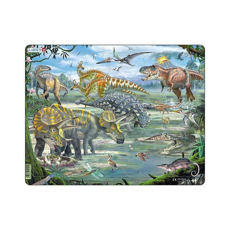 Larsen - Puzzle maxi Dinozauri fascinanti orientare tip portret 65 de piese