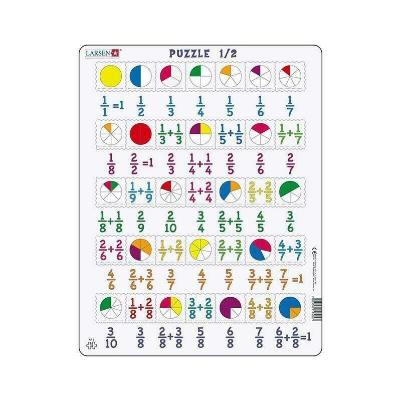 Larsen - puzzle maxi fractii 1/2, orientare tip portret, 35 de piese,