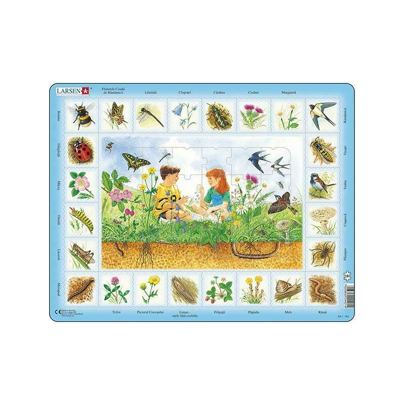 Larsen - puzzle educativ la campie , puzzle copii , maxi, orientare tip vedere, in romana, piese 48