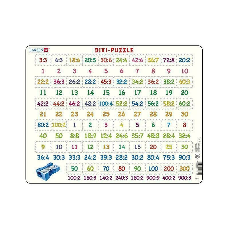 Larsen - puzzle maxi numere intre 1 si 900 si impartiri, orientare tip vedere, 58 de piese,