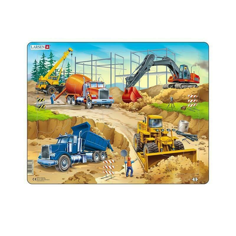 Larsen - puzzle maxi santierul de constructie orientare tip vedere 30 de piese