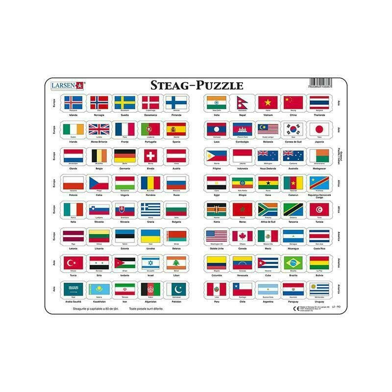 Larsen - puzzle maxi steaguri orientare tip vedere 80 de piese romana