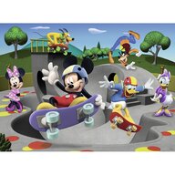 Ravensburger - Puzzle personaje Mickey cu skateboard Puzzle Copii, piese 100