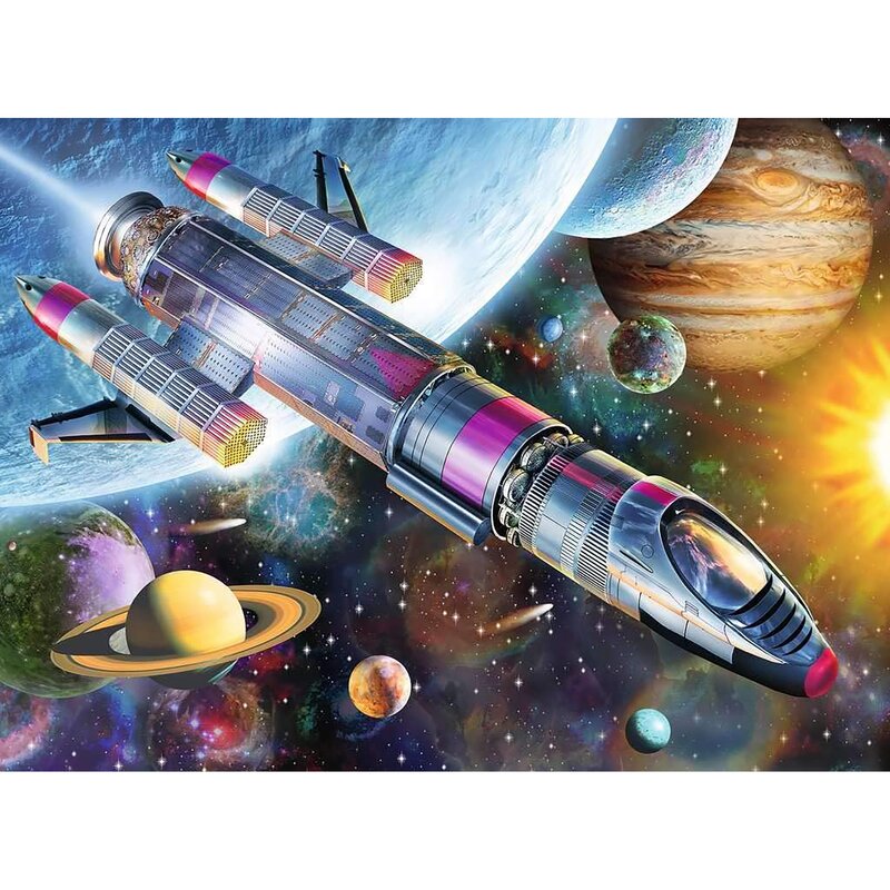 Ravensburger - puzzle vehicule misiune in spatiu puzzle copii, piese 100