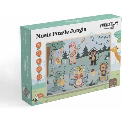 ta-punページ1 Puzzle muzical din lemn, Free2Play, Cu animalute din jungla, Cu