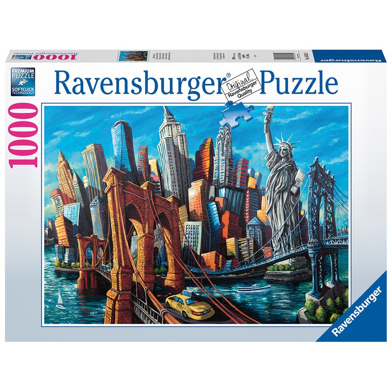 Ravensburger - puzzle orase new york puzzle adulti, piese 1000