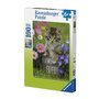 Ravensburger - Puzzle animale Pisicuta intre flori Puzzle Copii, piese 100 - 3