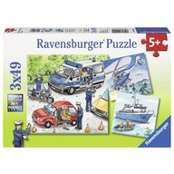 Ravensburger - Puzzle Politie, 3x49 piese