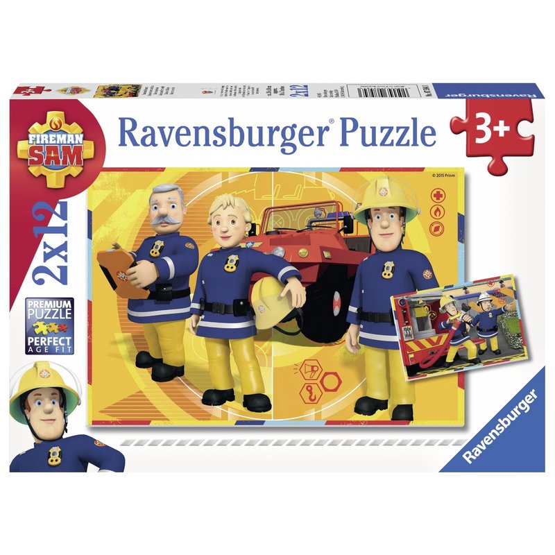 Ravensburger - puzzle pompierul sam, 2x12 piese